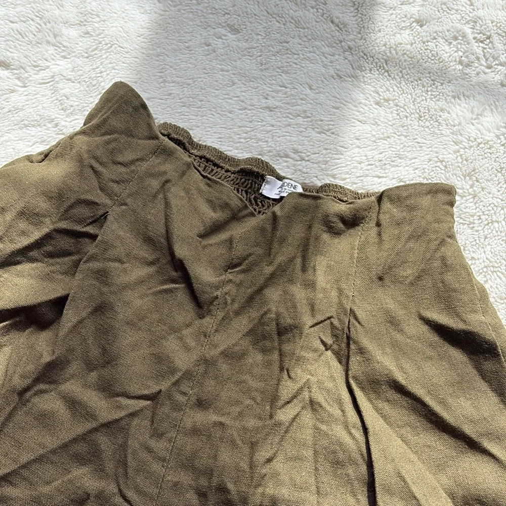 Ardene Olive Green High-Waisted Shorts | Pleated Relaxed Fit | Women’s Size XS - Picture 4 of 6